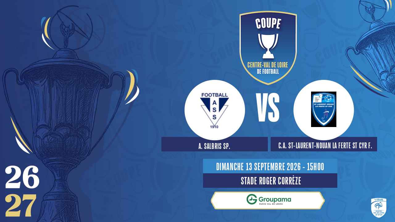 Affiche A. SALBRIS SP. contre C.A. ST-LAURENT-NOUAN LA FERTE ST CYR F.