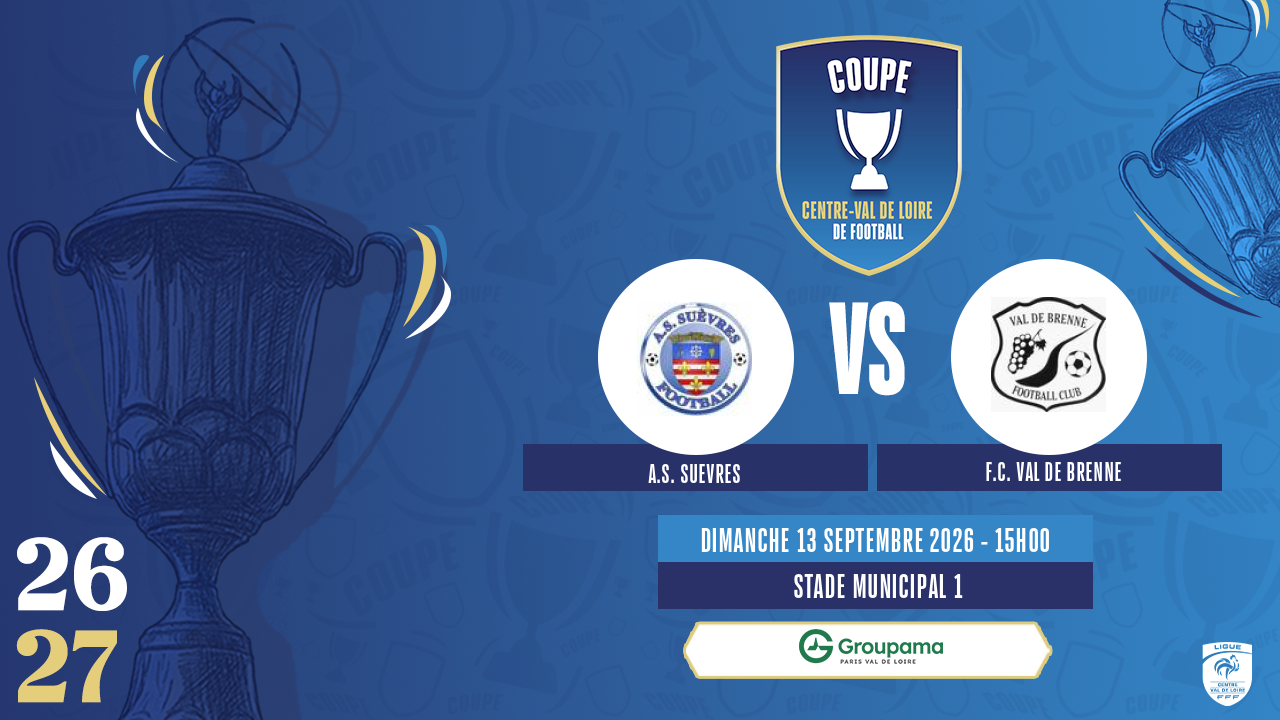 Affiche A.S. SUEVRES contre F.C. VAL DE BRENNE