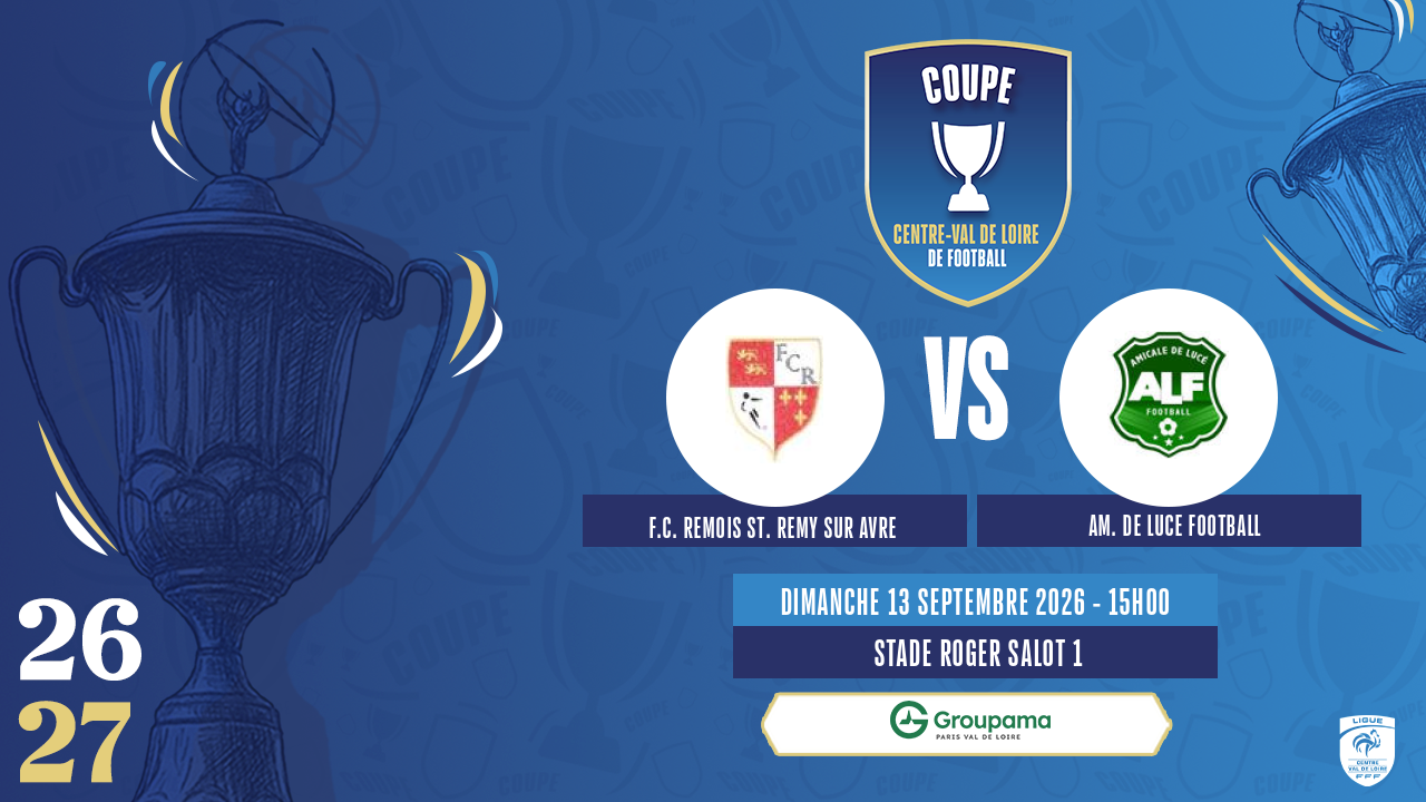 Affiche F.C. REMOIS ST. REMY SUR AVRE contre AM. DE LUCE FOOTBALL