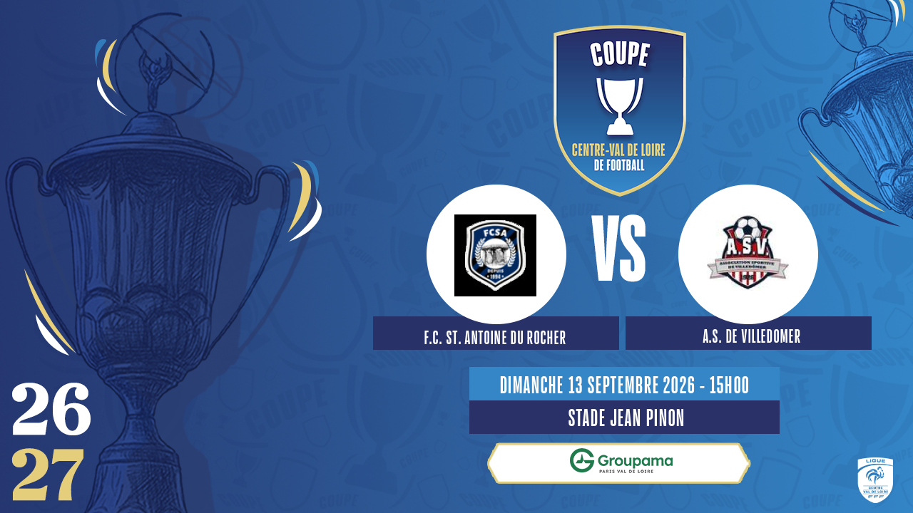 Affiche F.C. ST. ANTOINE DU ROCHER contre A.S. DE VILLEDOMER