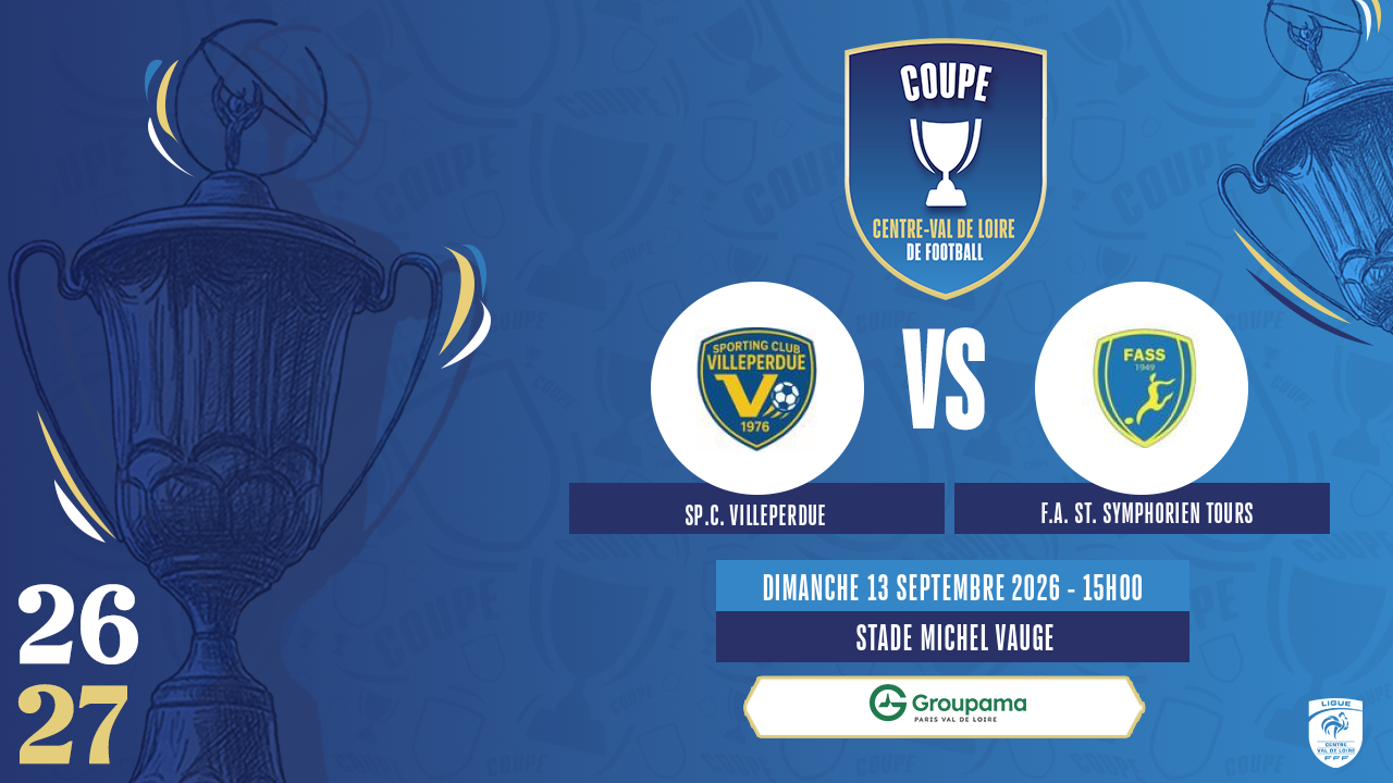 Affiche SP.C. VILLEPERDUE contre F.A. ST. SYMPHORIEN TOURS
