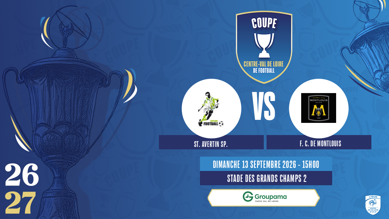 Affiche ST. AVERTIN SP. contre F. C. DE MONTLOUIS
