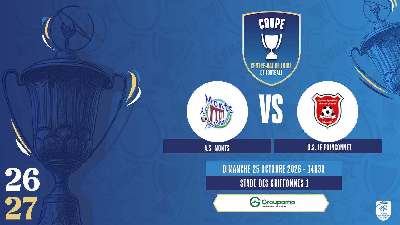 Affiche A.S. MONTS contre U.S. LE POINCONNET