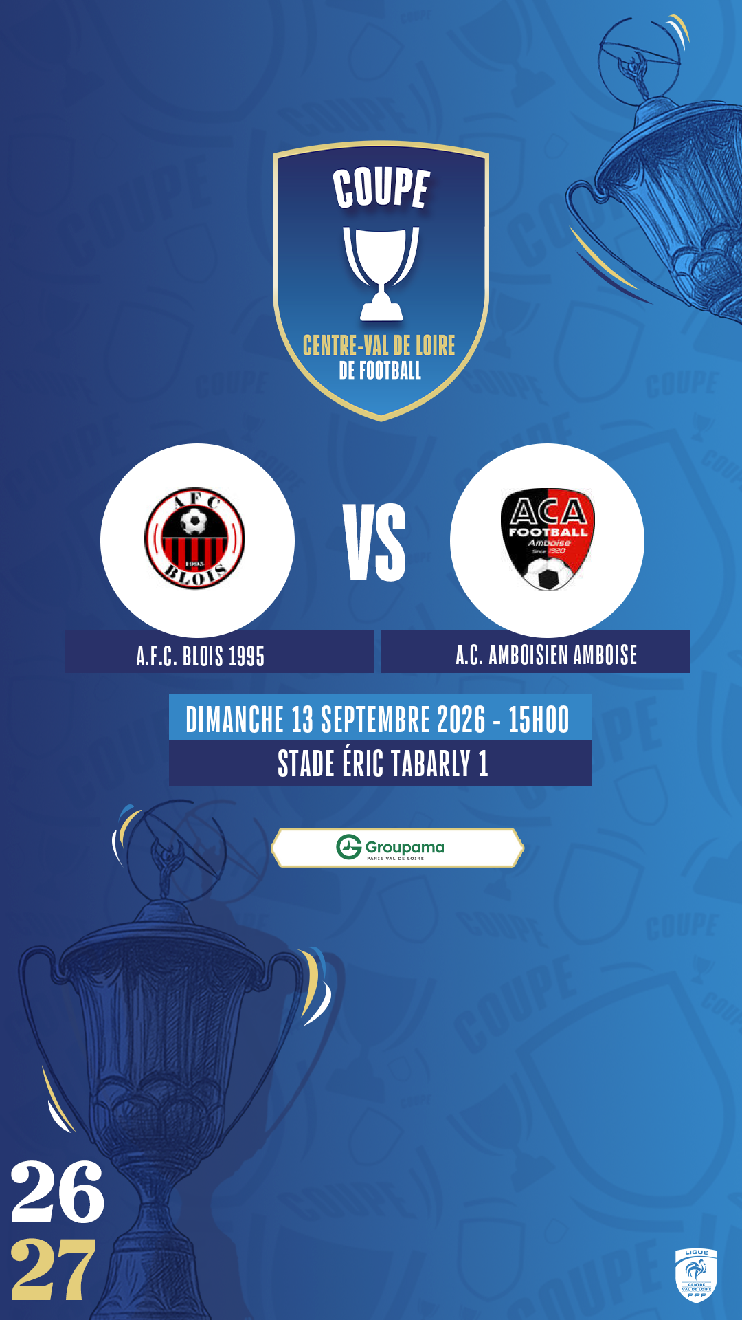 Affiche A.F.C. BLOIS 1995 contre A.C. AMBOISIEN AMBOISE