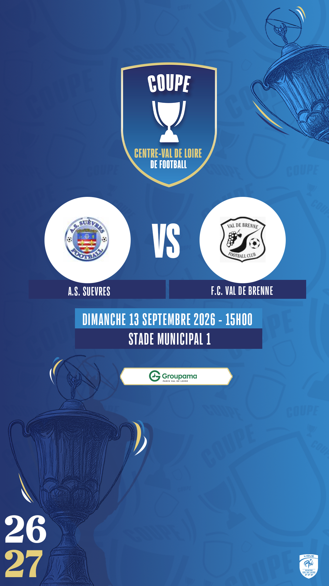 Affiche A.S. SUEVRES contre F.C. VAL DE BRENNE