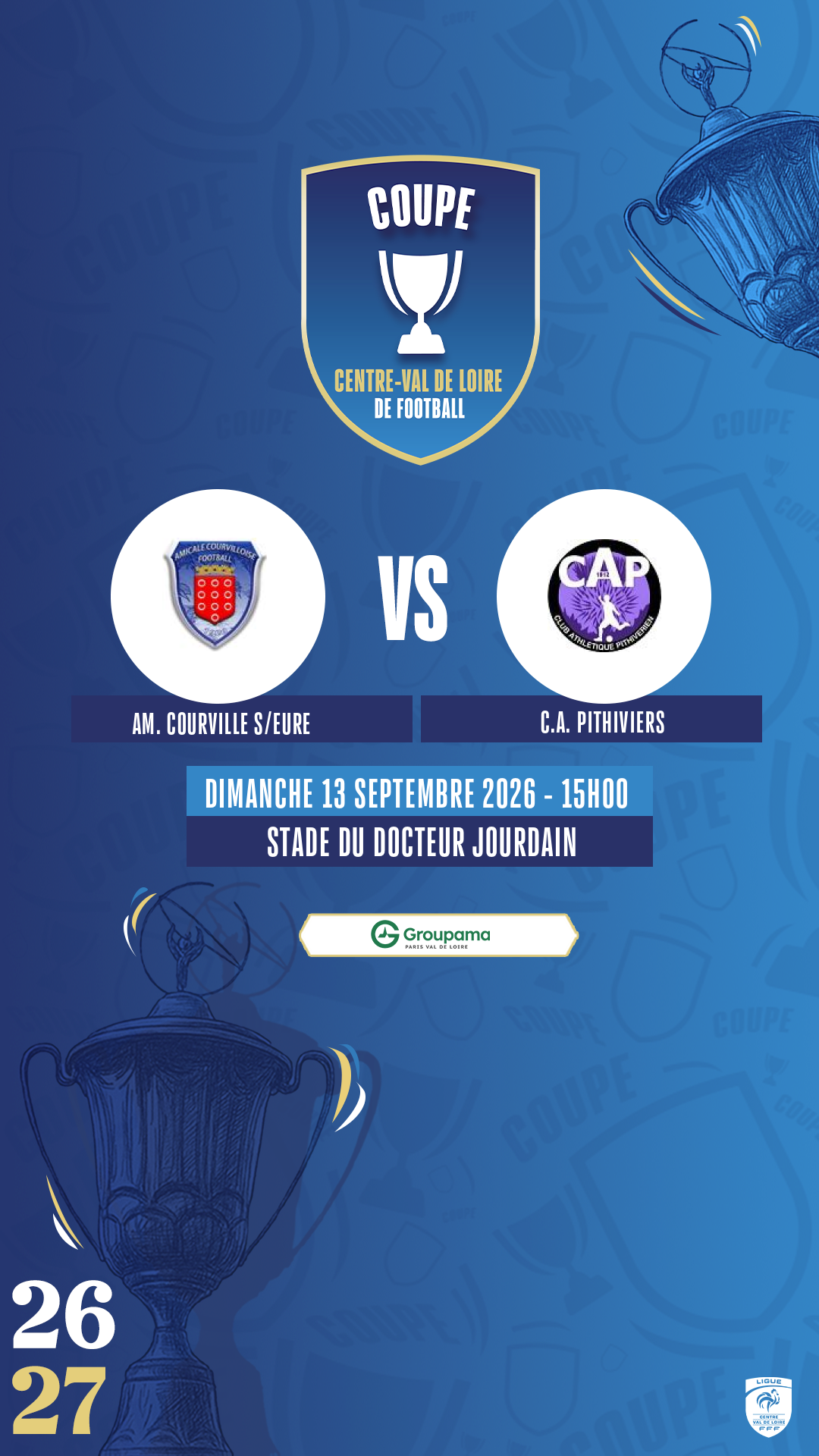 Affiche AM. COURVILLE S/EURE contre C.A. PITHIVIERS