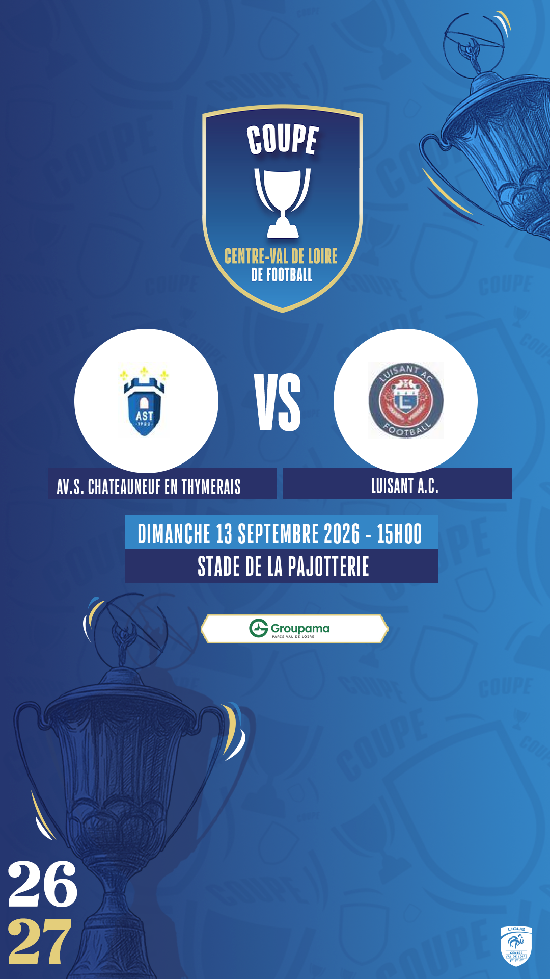 Affiche AV.S. CHATEAUNEUF EN THYMERAIS contre LUISANT A.C.