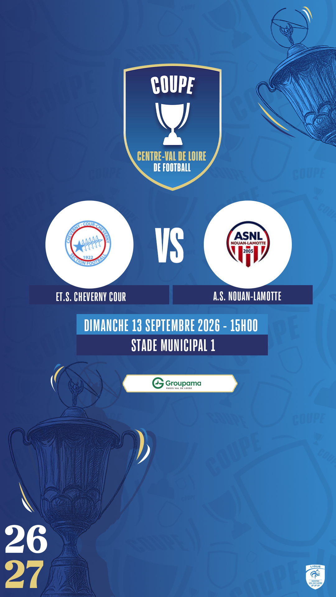 Affiche ET.S. CHEVERNY COUR contre A.S. NOUAN-LAMOTTE