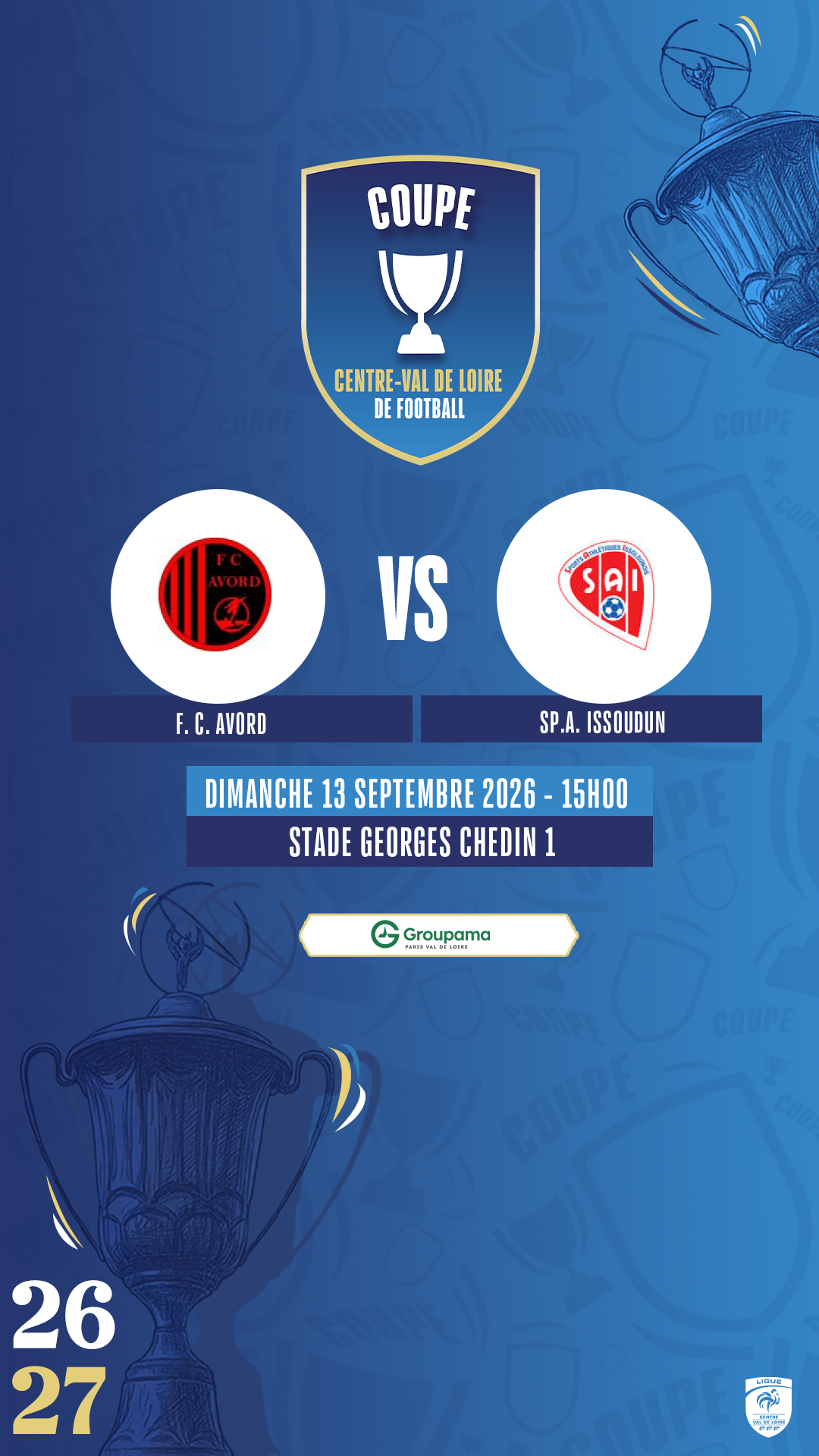 Affiche F. C. AVORD contre SP.A. ISSOUDUN