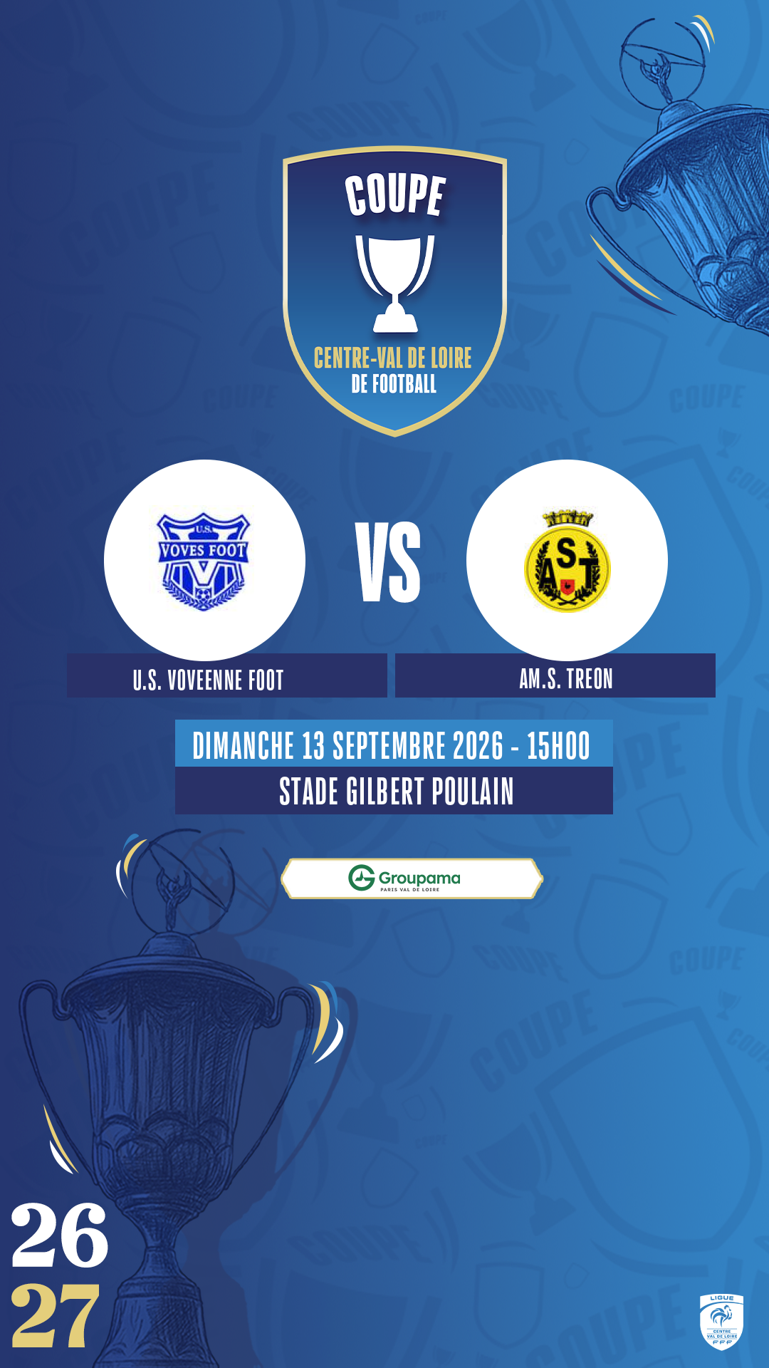 Affiche U.S. VOVEENNE FOOT contre AM.S. TREON