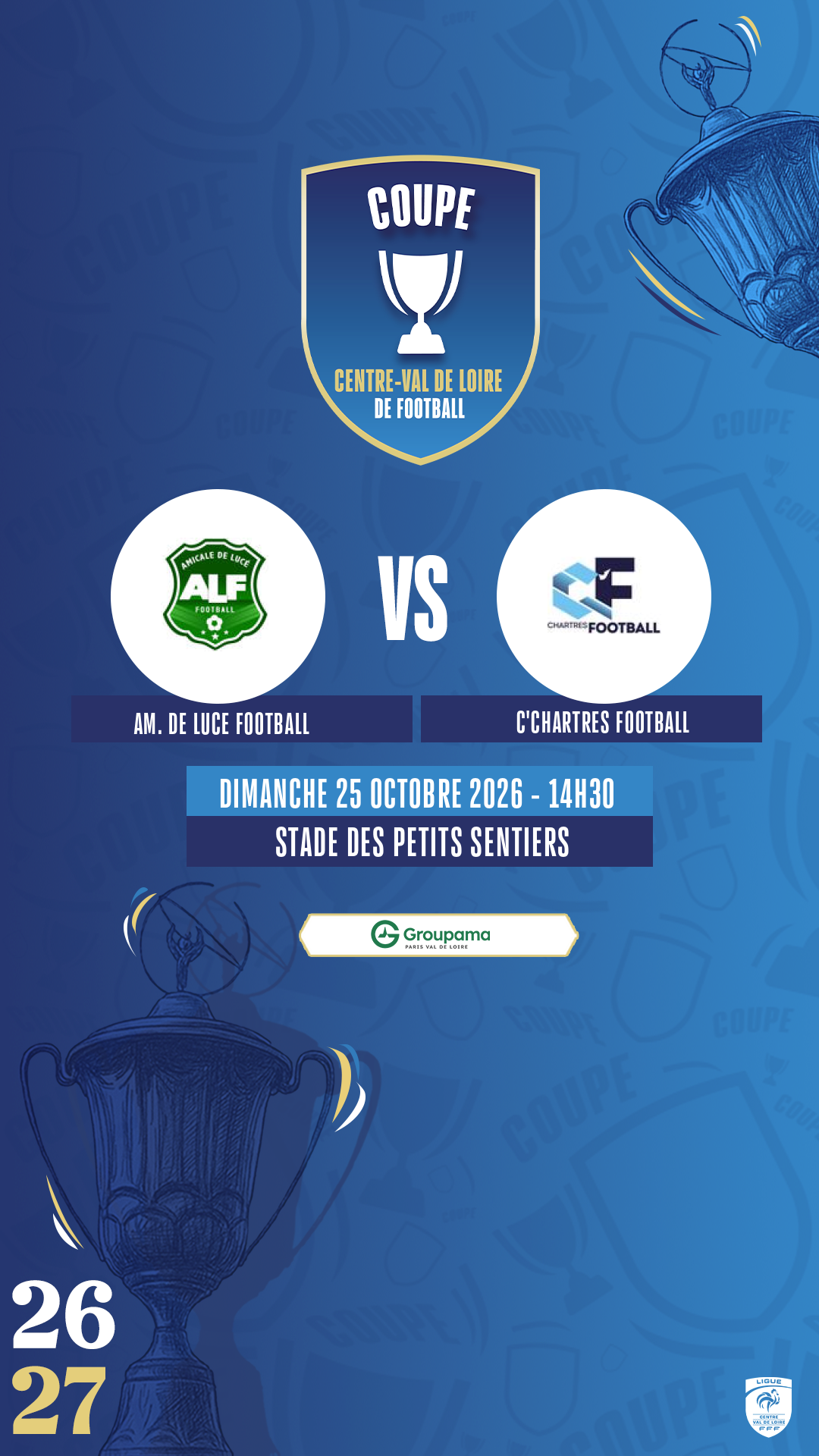 Affiche AM. DE LUCE FOOTBALL contre C'CHARTRES FOOTBALL
