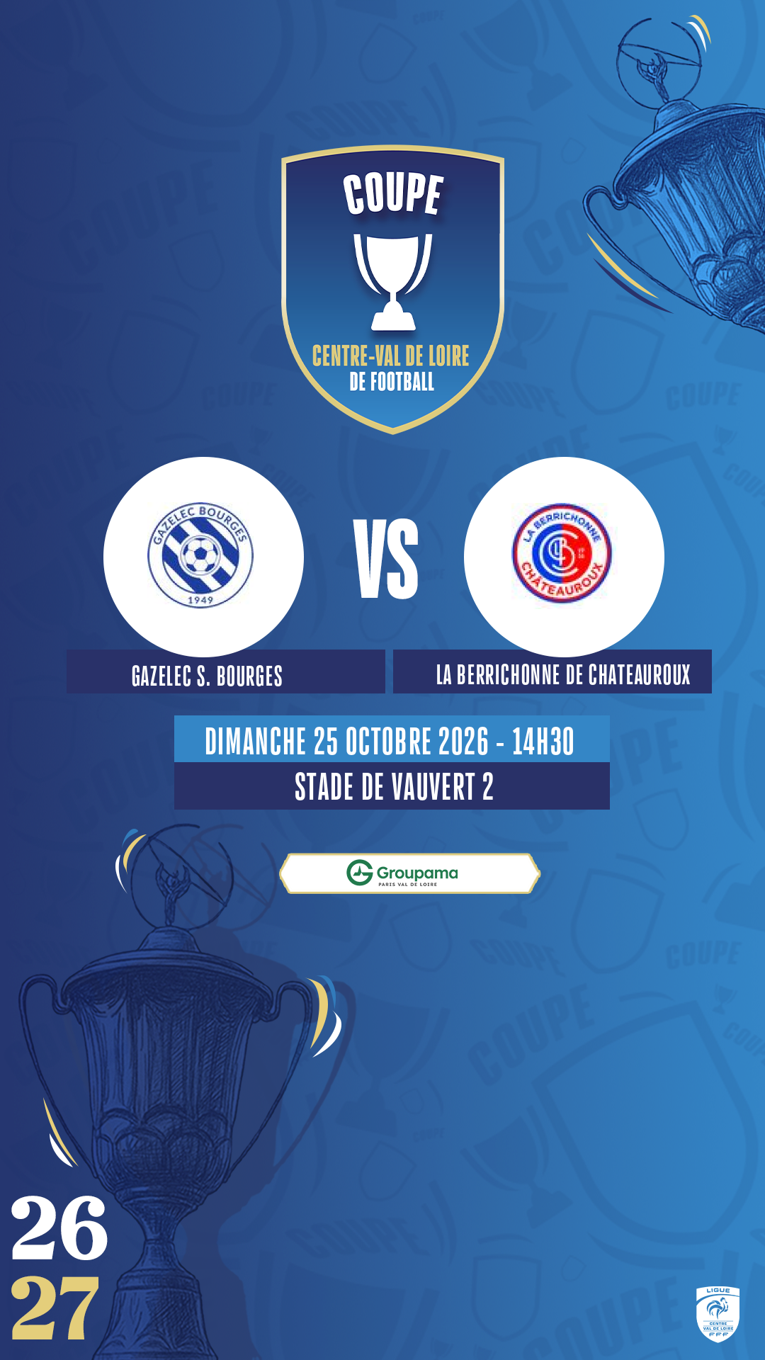 Affiche GAZELEC S. BOURGES contre LA BERRICHONNE DE CHATEAUROUX
