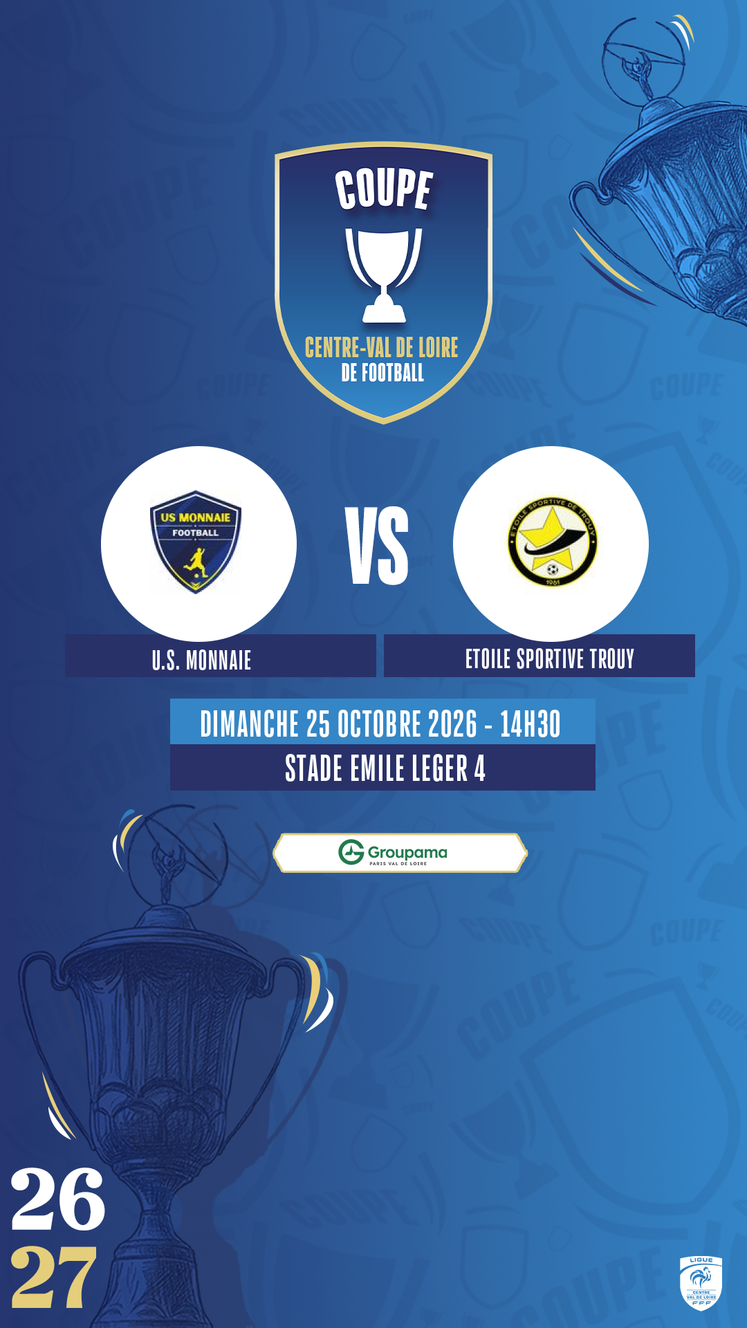 Affiche U.S. MONNAIE contre ETOILE SPORTIVE TROUY