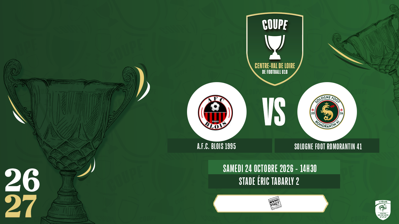 Affiche A.F.C. BLOIS 1995 contre SOLOGNE FOOT ROMORANTIN 41