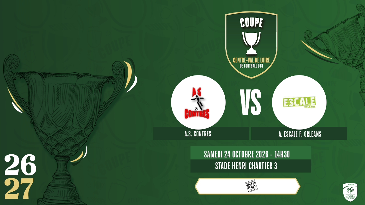 Affiche A.S. CONTRES contre A. ESCALE F. ORLEANS