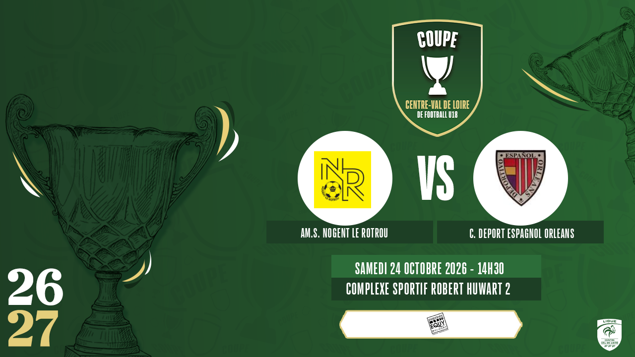 Affiche AM.S. NOGENT LE ROTROU contre C. DEPORT ESPAGNOL ORLEANS