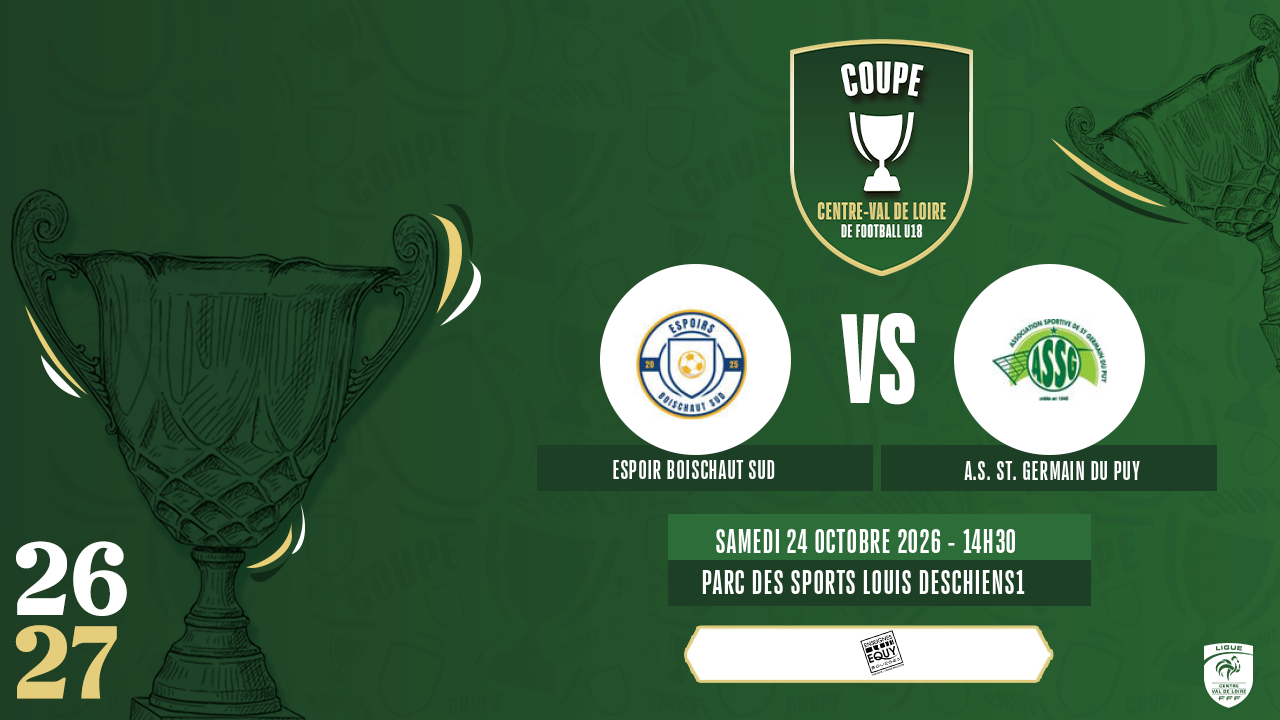 Affiche ESPOIR BOISCHAUT SUD contre A.S. ST. GERMAIN DU PUY