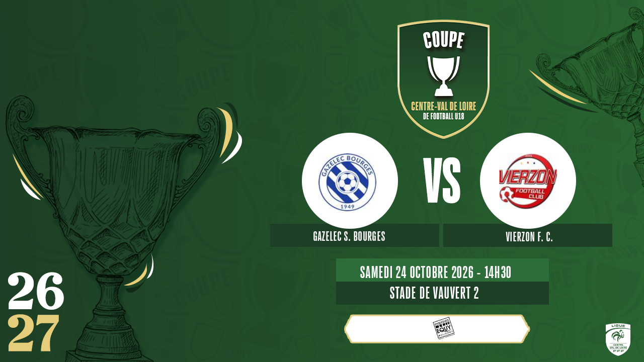 Affiche GAZELEC S. BOURGES contre VIERZON F. C.