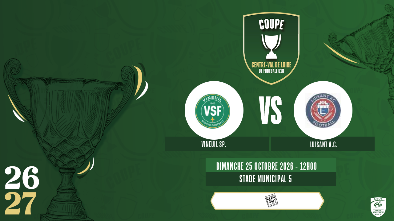 Affiche VINEUIL SP. contre LUISANT A.C.