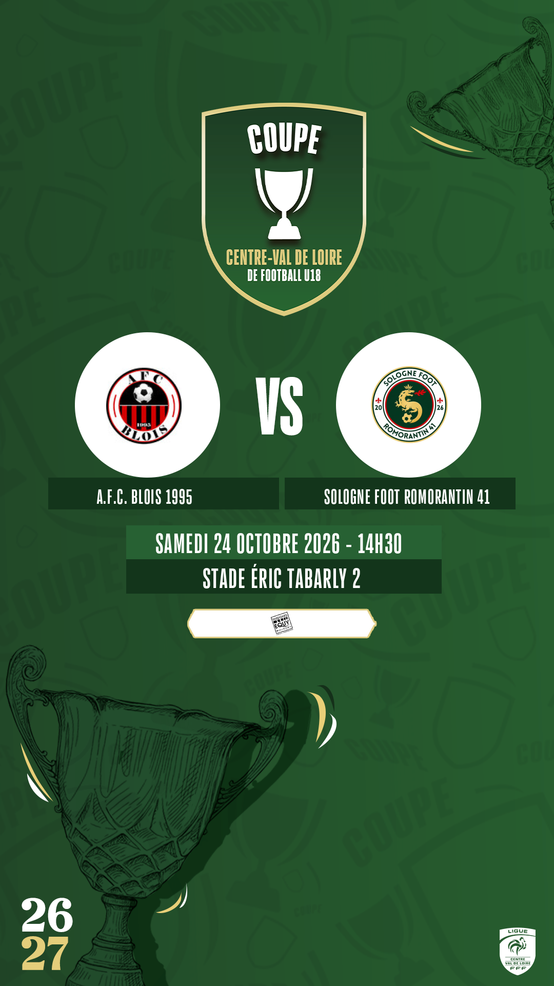 Affiche A.F.C. BLOIS 1995 contre SOLOGNE FOOT ROMORANTIN 41