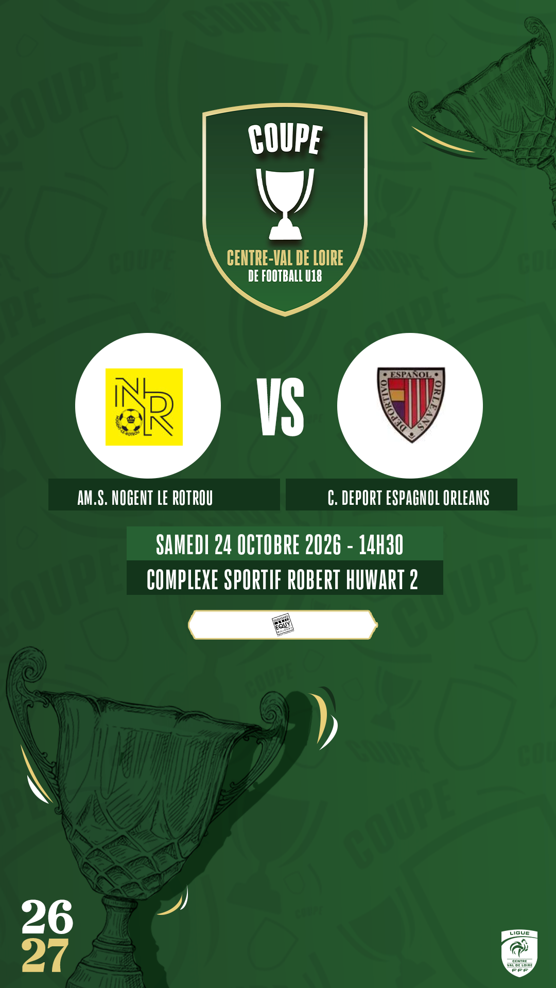 Affiche AM.S. NOGENT LE ROTROU contre C. DEPORT ESPAGNOL ORLEANS