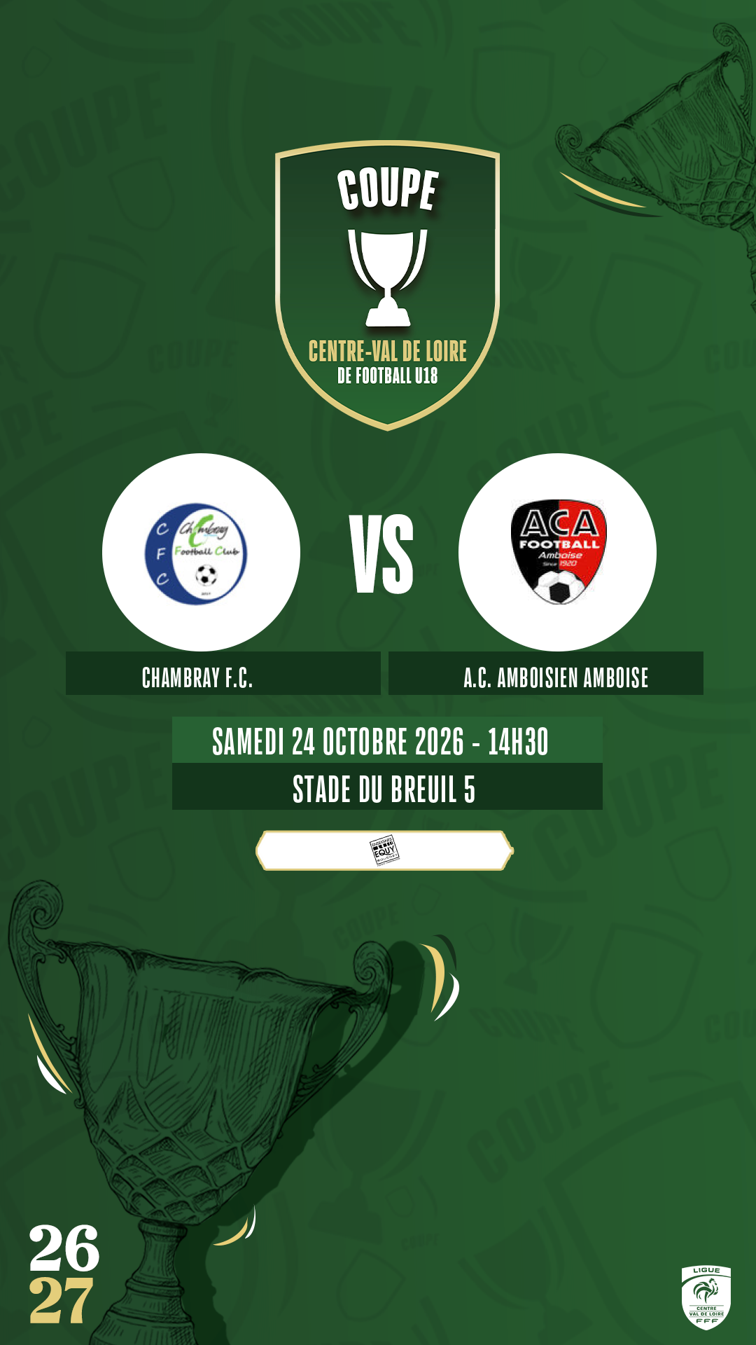 Affiche CHAMBRAY F.C. contre A.C. AMBOISIEN AMBOISE