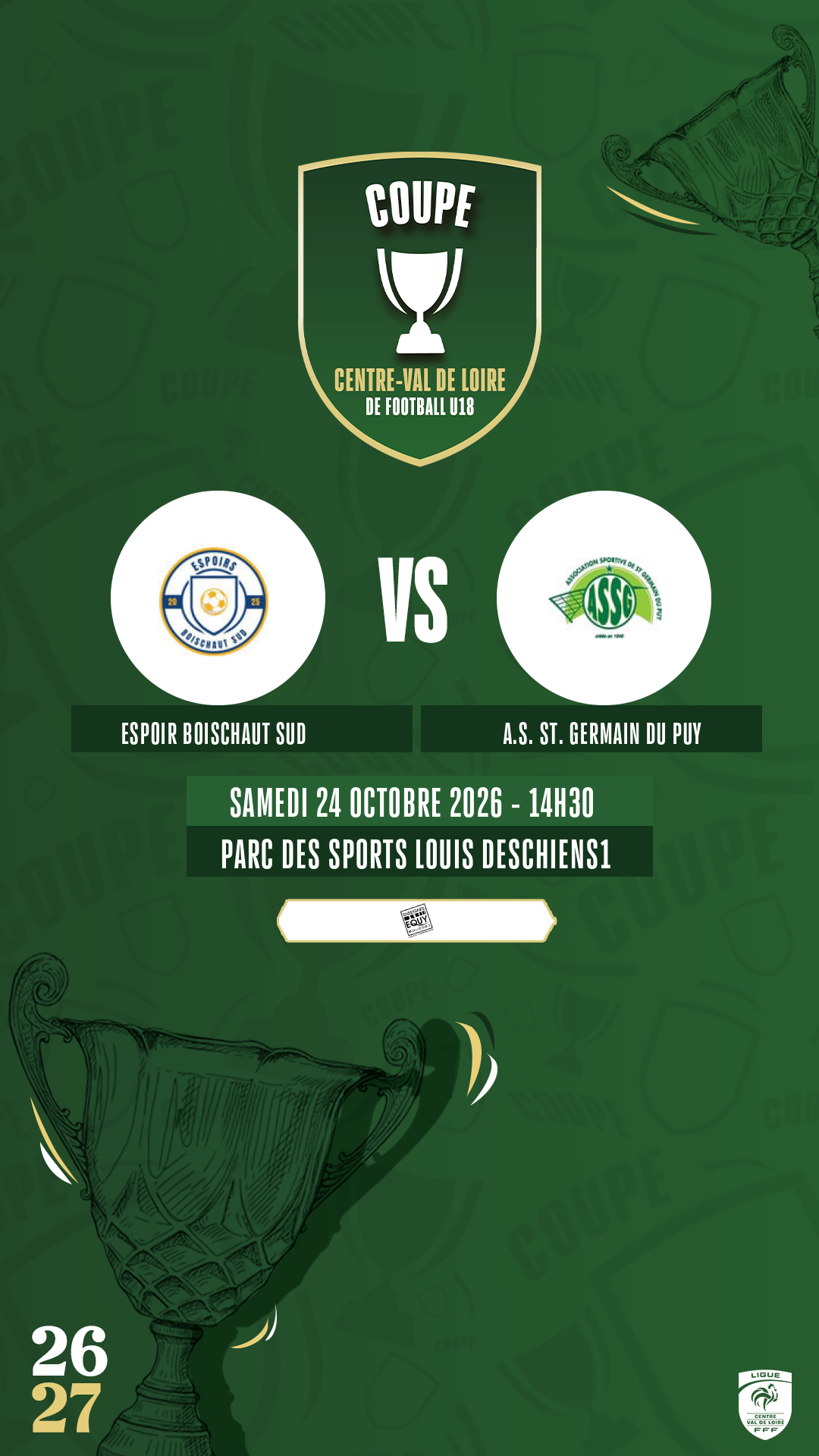 Affiche ESPOIR BOISCHAUT SUD contre A.S. ST. GERMAIN DU PUY