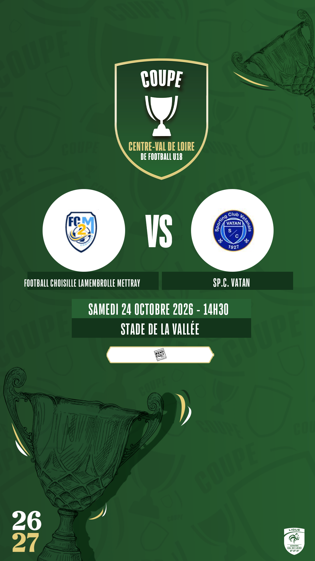 Affiche FOOTBALL CHOISILLE LAMEMBROLLE METTRAY contre SP.C. VATAN