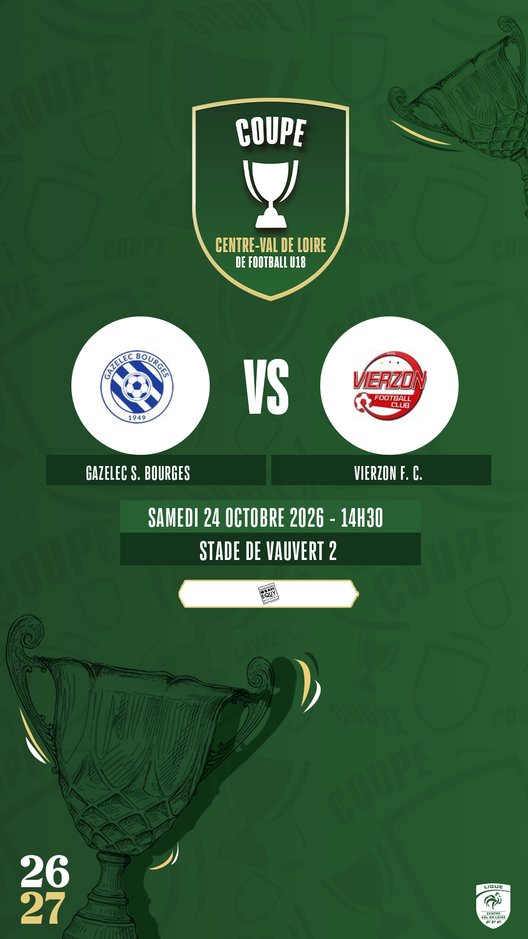 Affiche GAZELEC S. BOURGES contre VIERZON F. C.