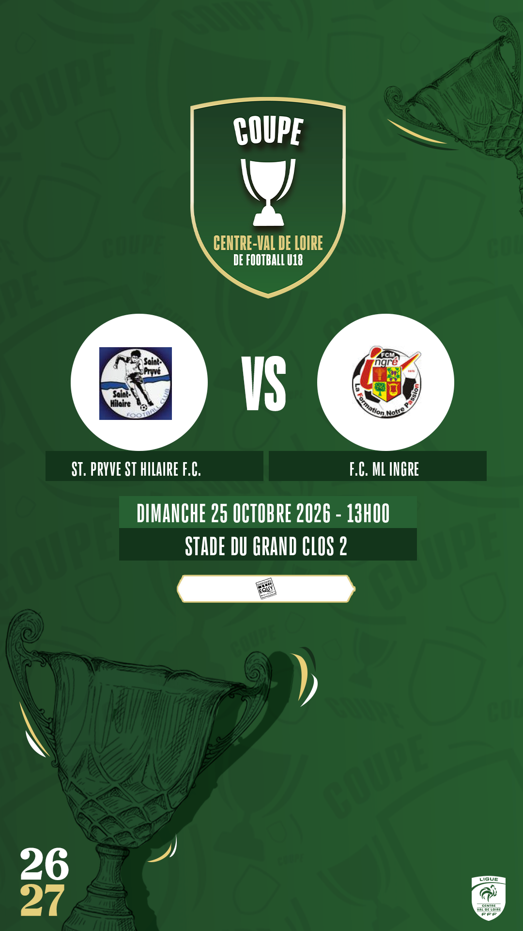 Affiche ST. PRYVE ST HILAIRE F.C. contre F.C. ML INGRE